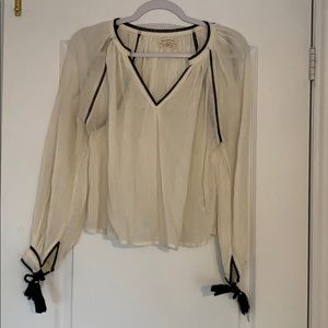 Cream blouse with black details